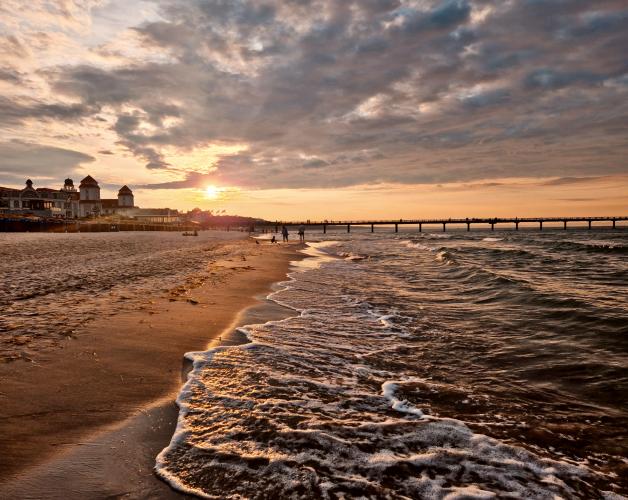 Sonnenuntergang am Binzer Strand